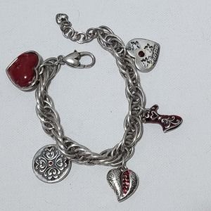 Brighton Go Red heart dress breast cancer awareness Charm bracelet